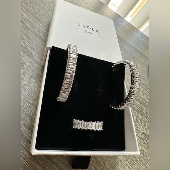 Leola Collection Jewelry - Tennis Hoop & Ring Set
